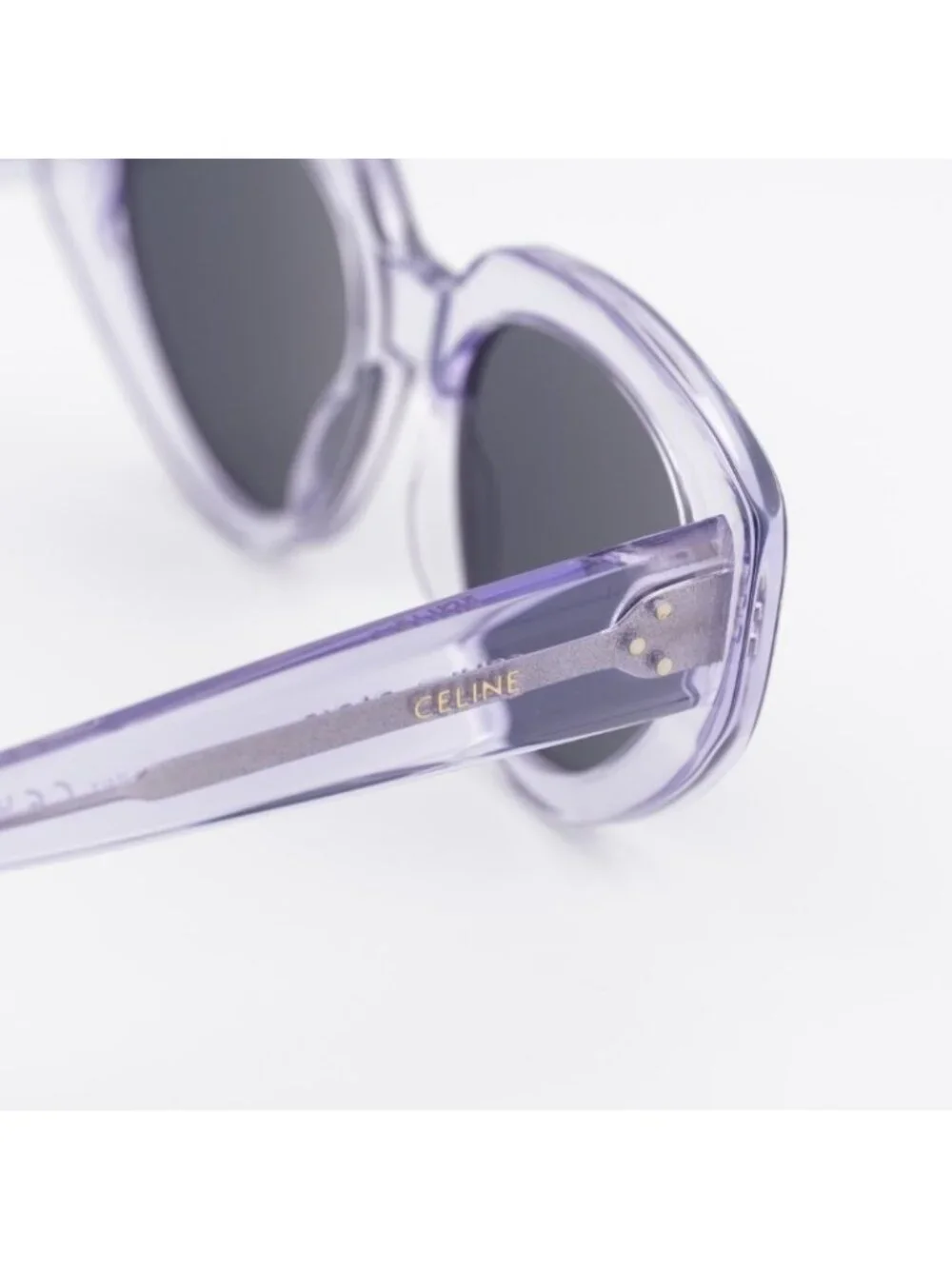 Celine CL40286I 78A Sunglasses Shiny Lilac Cat Eye Frame, Smoke Lenses